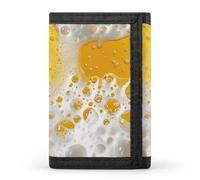 Beer Foam Printed Tri-fold Wallets Front Pocket Holder Money Clips with ID Credit Card Slots
