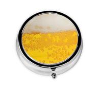 Beer Foam This Small, Printed, Round Pill Box is a Portable Pill and Vitamin Organizer Perfect for Pockets, Purses, and Travel.