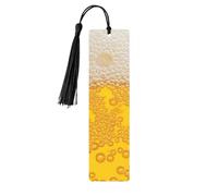 Beer Foam Wooden Bookmark Book Lovers Tassels Crafts Accessories Reading Book Club Party