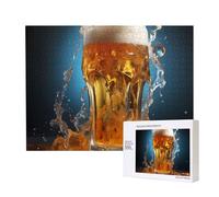 Beer foam Wooden Picture Puzzle 500 Pieces - Horizontal Jigsaw, Family Leisure and Brain Challenge