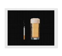 Beer Glass and Cigarette Smoke Diamond Art Painting Home Decoration | DIY Embroidery Art Paint,Wall Decoration,Square Dirll,Horizontal,for Living Room Home