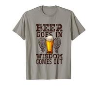 Beer Goes In Wisdom Comes Out Funny Drinking Beer T-Shirt