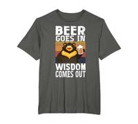 Beer Goes In Wisdom Comes Out Funny Drinking Beer T-Shirt