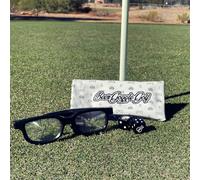 Beer Goggle Golf Drinking Game Set | Vision Impairment Glasses, 2 Game Dice, Embroidered Leather Carrying Case | Golf Course Putting Game Drunk Goggles | Interactive Funny Gifts for Golfers, Black