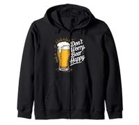 Beer Happy Beer Lover Don't Worry Beer Happy Beer Drinker Zip Hoodie