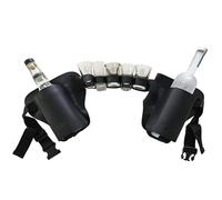 Beer Holder Belt - Waist-Mounted for 5 Shots & 2 Bottles, Durable Stitching for Camping, Travel, Hiking & BBQs