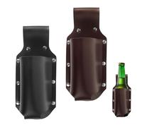 Beer Holder, PU Leather Beer Belt Holder Portable Beer Holder Waist Beer Holster Beer Accessories for BBQ Grilling Camping Travel Camping Party Outdoor