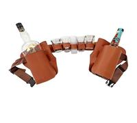 Beer Holster, PU Leather Beer Holster, Portable Bottle Holders Beer Holder Belt Drink Waist Bag Drink Holder for Travel Outdoor(Brown)