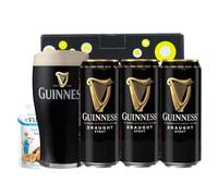 Beer Hunter Guinness Draught Stout Cans Gift Set with Pint Glass (3 Pack, Guinness 4.2%)