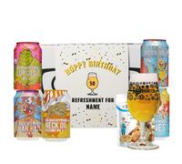Beer Hunter Personalised Birthday Beavertown Craft Beer Gift Set Box with Glass - IPA, Pale Ale, Lager (5 x 330ml Cans)