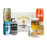 Beer Hunter Personalised Birthday British IPA Craft Beer Gift Set Box with Glass - (5 x 330ml Cans) - Mens Gift Set, Dad Birthday Gifts, Gifts for Him, Fathers Day Hamper