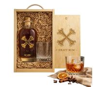 Beer Hunter Personalised Bumbu Caribbean Rum & Glass in Wooden Presentation Box - 70cl