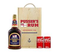 Beer Hunter Personalised Pusser's Rum Gift Set in Wooden Box with Fever Tree Mixers - 40% ABV (70cl)