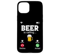 Beer Is Calling, Funny Phone Screen, Call From Beer Design Case for iPhone 15 Plus