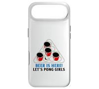 Beer Is Here Let's Pong Girls (Funny Party Drinking Slogan) Case for iPhone Air