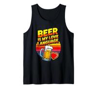 Beer is My Love Language Funny Retro Beer Tank Top