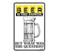 Beer is the answer but what was the question novelty parking sign For Home Bathroom Restaurants Kitchen Garden Cave Garage Office Bar Cafe 8×12 INCH
