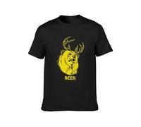 Beer Its Always Sunny in Philadelphia Bear Deer Men Black Cotton T-Shirt Print Tee Shirts XL