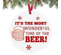 Beer Lover Gift Beer Christmas Ornament Beer Themed Ceramic Ornament Funny Beer Gifts for Dad Husband Boyfriend Grandpa Men Gift for Beer Lover Anniversary Birthday Gifts Christmas Tree Ornaments