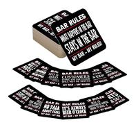 Beer Mats Pack of 48 - Absorbent Recyclable Cardboard Drink Mat Coasters 95mm x 95mm x 1mm Square - Accessories for Home Bars Pubs - Bar Rules