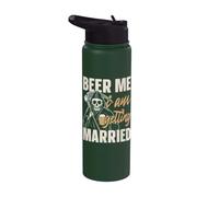 Beer Me I am Getting Married Groom Bride Party Funny Stainless Steel Insulated Water Bottle