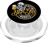 Beer Me Im Getting Married Funny Groom Bachelor Party Skull PopSockets PopGrip for MagSafe