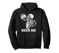Beer Me Skeleton Skull Scary Spooky Drinking Party Funny Pullover Hoodie