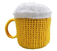 Beer Mug 3D Beanie - Humorous Knit Skullcap, Stretchy Thermal Head Cap, Plush Cold Season Costume Gear, Creative Bar Theme Headpiece, Comfortable Festive Novelty Wear | Holiday Gathering Street Event