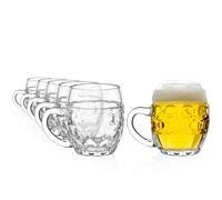 Beer mug, beer tankard, glass beer stein - Set of 6 pcs, Tübinger with shield, 0,4 litre
