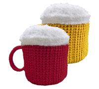 Beer Mug Cap - 3D Knitted Hat, Funny Beer Hat, Soft Warm Winter Headwear, Elastic Party Cap, Drink Costume | U