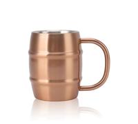 Beer Mug, Stainless Steel Coffee Mug Beer Stein Camping Mug Barrel Shape Beer Mug Double Wall Insulated Travel Mug with Handle for Home Bar(Coppery)