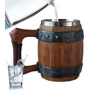 Beer Mug, Wooden Handmade Retro Brown Cup, Oak Beer Tankard | Wood Carving Beer Mug of Wood Eco Friendly Beer Mug for Men, Wooden Beer Tankard - Idea