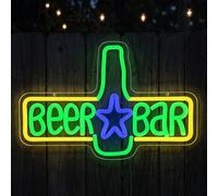 BEER Neon Sign Bar Signs for Wall USB Neon Light Heoneker LED Sign Dimmable Handmade for Beer Club Nightclub Home Hotel Bar Pub Man Cave Shop Beer Club Pub Bistro Party Decoration