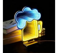 Beer Neon Sign for Home Pub,3xAA Battery or USB Powered Bar Neon Signs for Man Cave Pub Cocktails Party,Large Beer Cups Table Lamps for Bar Cart Accessroy,Wine Shelf,or Wine Cabinet Decoration