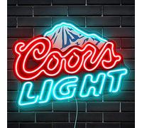 Beer Neon Sign LED Neon Beer Bar Signs for Man Cave Decor Beer Logo Sign with Mountain Pattern Printing Chill Mountain Home Bar Sign (Beer Logo)