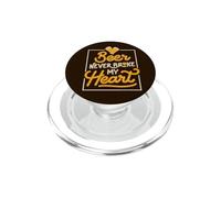 Beer Never Broke My Heart Funny Drinking Typography EduEly PopSockets PopGrip for MagSafe