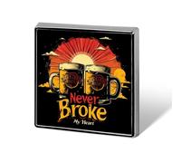 Beer Never Broke My Heart Funny Lapel Tie Pin Buttons Brooch Badge Pin Clothes Hat Accessories for Men Women