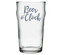 Beer o'Clock Vinyl Sticker Decal Transfer Label for Pint Glasses, Mugs, Bottle. Celebrate, Party. Gift Bag, Box (Large - 6cm Tall Capital Letter Height, Red)