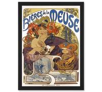 Beer Of The Meuse Paris France Vintage A4 Artwork Framed Wall Art Print Artery8 Black One Size