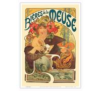 Beer of the Muse (Biéres de la Meuse) - Vintage French Advertising Poster by Alphonse Mucha c.1897 - Master Art Print 10in x 14in