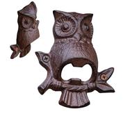 Beer Opener Wall Mount - Cast Iron Owl Bottle Opener | Vintage Wall-Mounted Cap Remover, Rustic Decor for Bar, Garage, Kitchen, Patio, Garden, Shop, Nautical Wall Art, Antique Gift Accessory