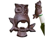 Beer Opener Wall Mount - Cast Iron Owl Design | Sturdy Nautical Antique Decor | Safe Easy Installation for Home Garage Shop Bar Garden Party Rustic Charm Functional Accessory 3.5x12x10cm 233g