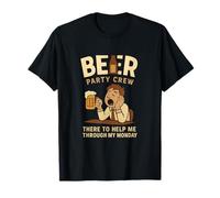 Beer Party Crew Monday Motivation Graphic Design T-Shirt