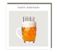 Beer Pint with Birthday Candles - Cheers - Tracks Publishing Birthday Greeting Card - C3034