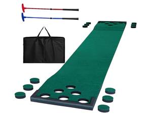 Beer Pong Golf Putting Game - 330 x 50cm Putting Mat with Ball Barriers, Fun Game for Family Gatherings