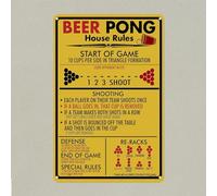 Beer Pong House Rules Tin Sign Vintage Beer Pong Retro Metal Wall Art Signs Game Rule Posters 12x16 Inch Metal tin Signs
