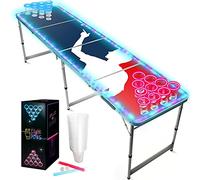 Beer Pong Official Full Set | Light Kit | 1 Table with LEDS + 22 American Cups + 24 Fluo Sticks + 2 Luminous Balls | Complete Pack | Premium Quality | Scratchproof | Party | OriginalCup®
