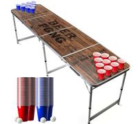 Beer Pong Official Full Set | Old School | 1 Table + 120 Cups (60 Blue & 60 Red) + 6 Balls | Complete Pack | Premium Quality | Official Table | Scratchproof | House Party | OriginalCup®
