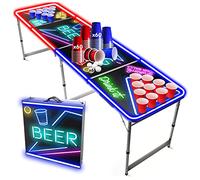 Beer Pong Official LED Light Full Set | 1 Bright Table + 120 Cups (60 Blue & 60 Red) + 6 Balls | Complete Pack | Official Table | Scratchproof | House Party | OriginalCup®
