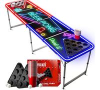 Beer Pong Official LED Light Full Set | 1 Table + 2 Racks + 22 Red Cups + 4 Balls | Complete Pack | Official Table Size | Party | OriginalCup®